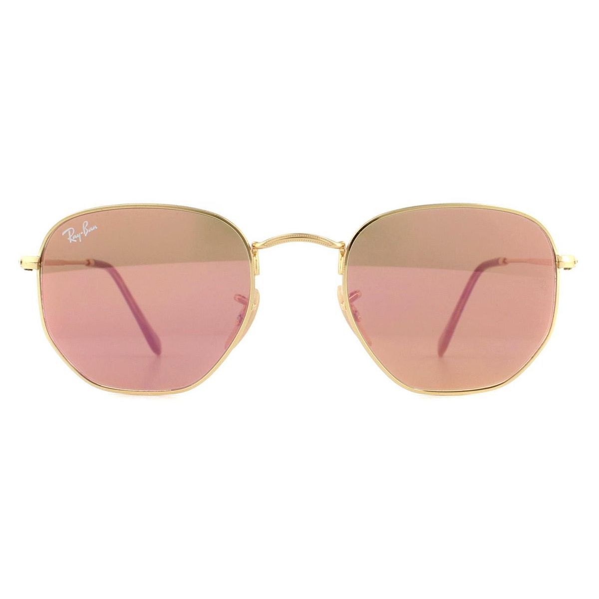 Hexagonale Metallrahmen Sonnenbrille mit Verspiegelung