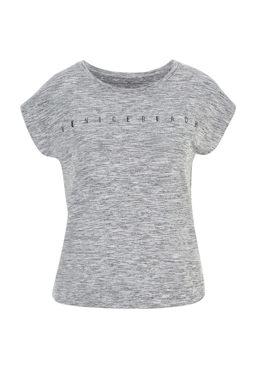 Funktions-T-Shirt mit meliertem Schriftzug