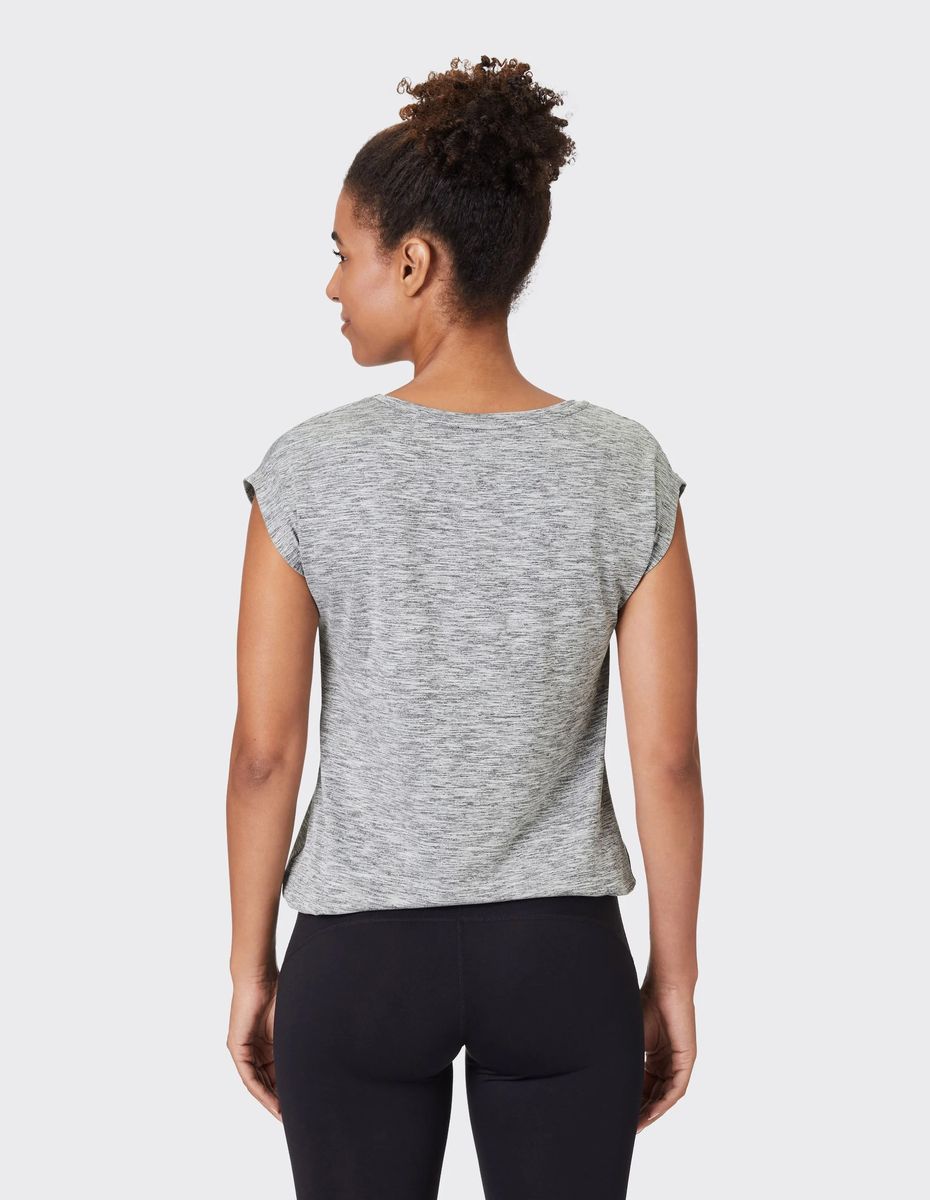 Funktions-T-Shirt mit meliertem Schriftzug