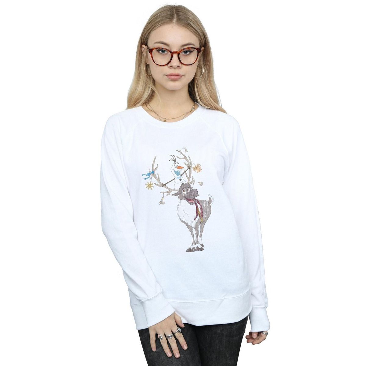 Festliches Rentier und Schneemann Sweatshirt