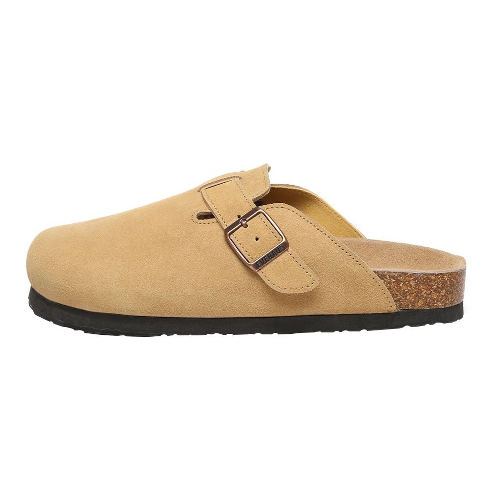 Bequeme Wildleder-Mules mit Schnalle