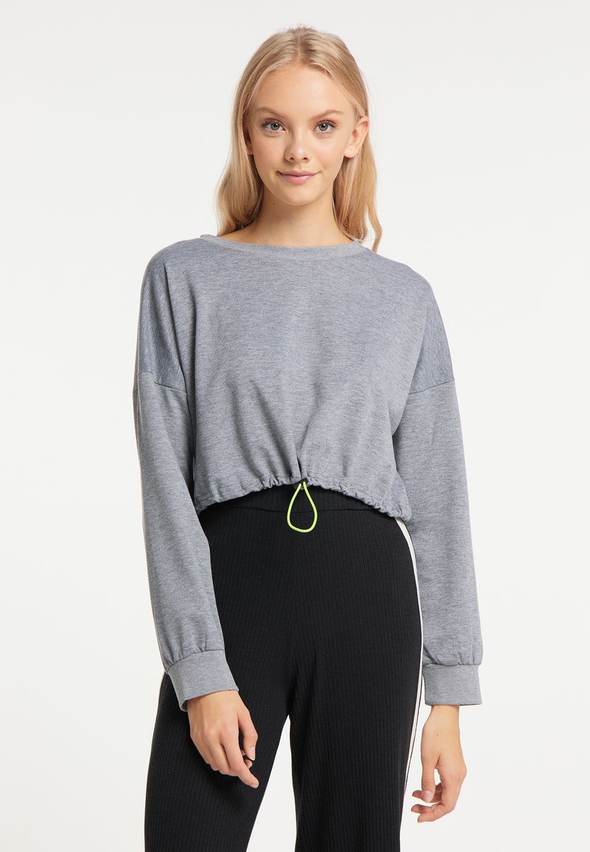 Oversize-Sweatshirt mit Tunnelzug im Cropped-Look