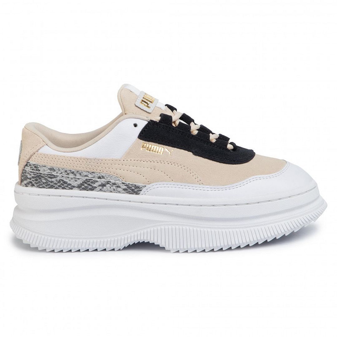Plateau-Sneaker mit Reptilien-Detail