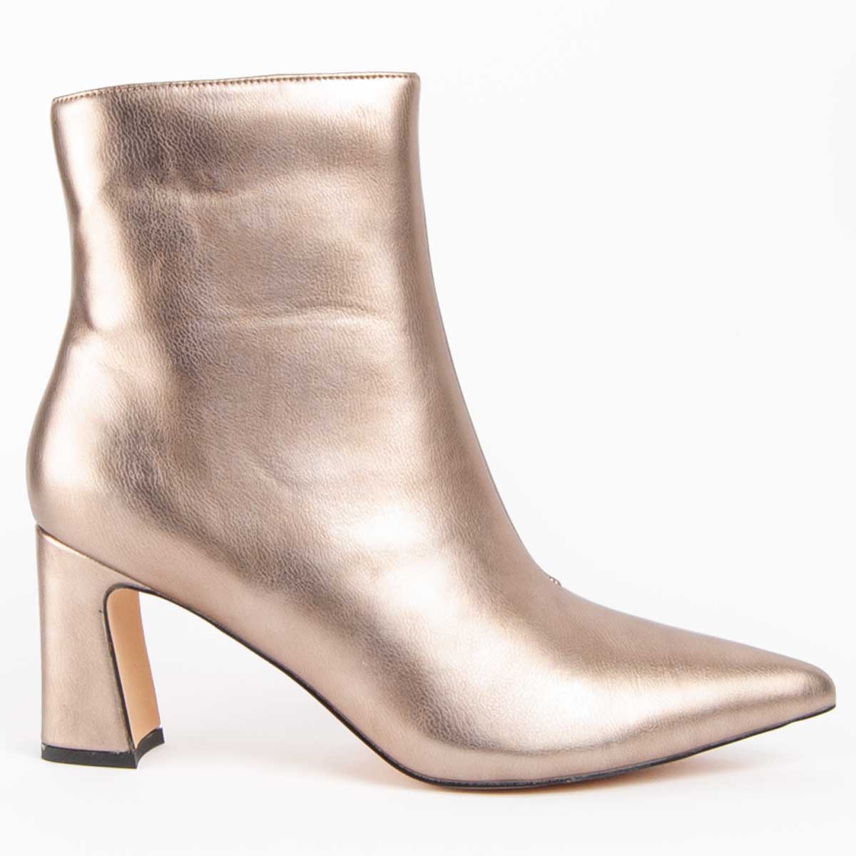 Metallische Stiefeletten mit spitzer Kappe