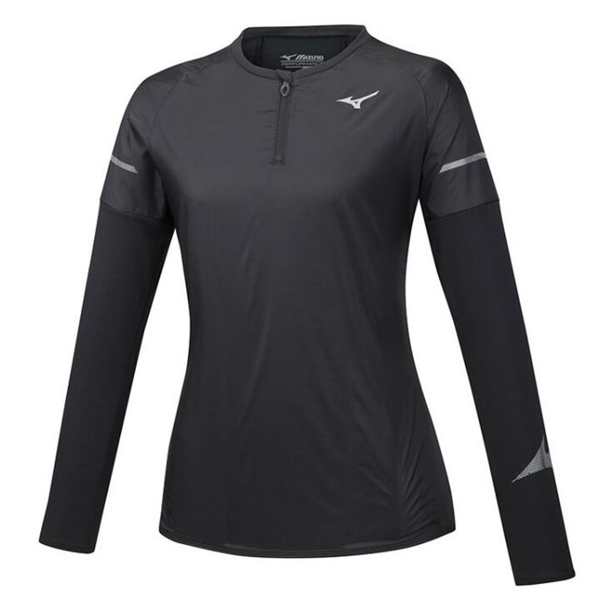 Hybrider Laufpullover mit Viertelreißverschluss
