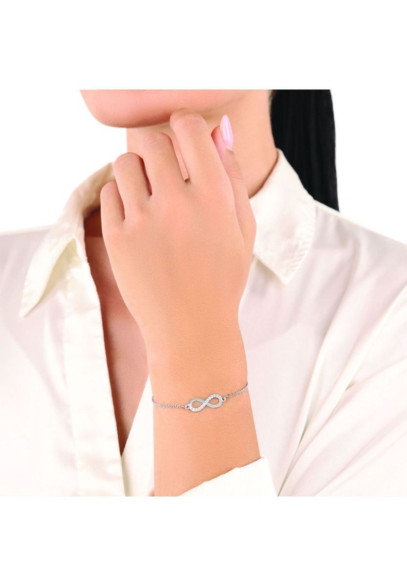 Glänzendes Silberarmband mit Unendlichkeitssymbol
