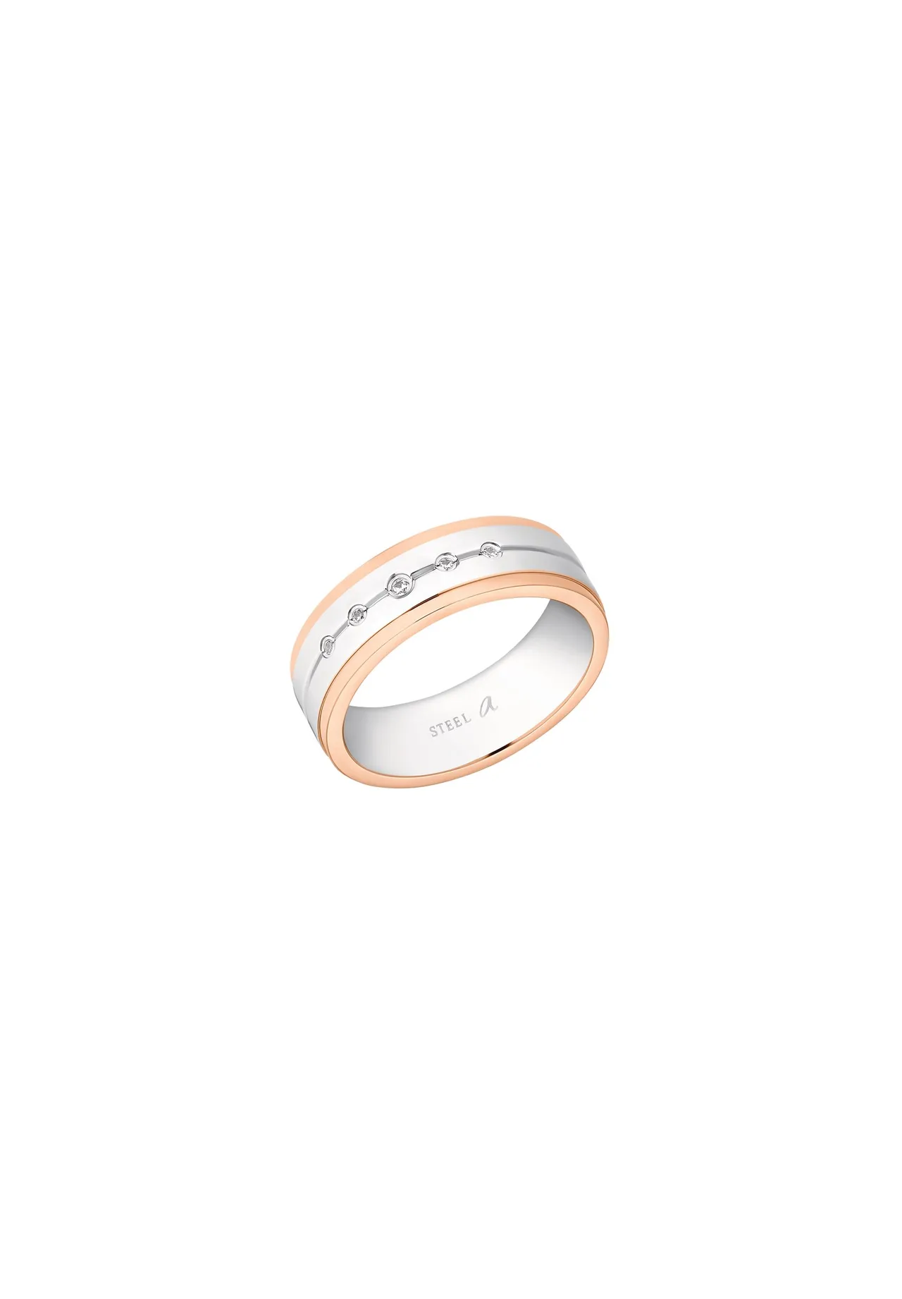 Bicolor Bandring mit Fünf Steinen
