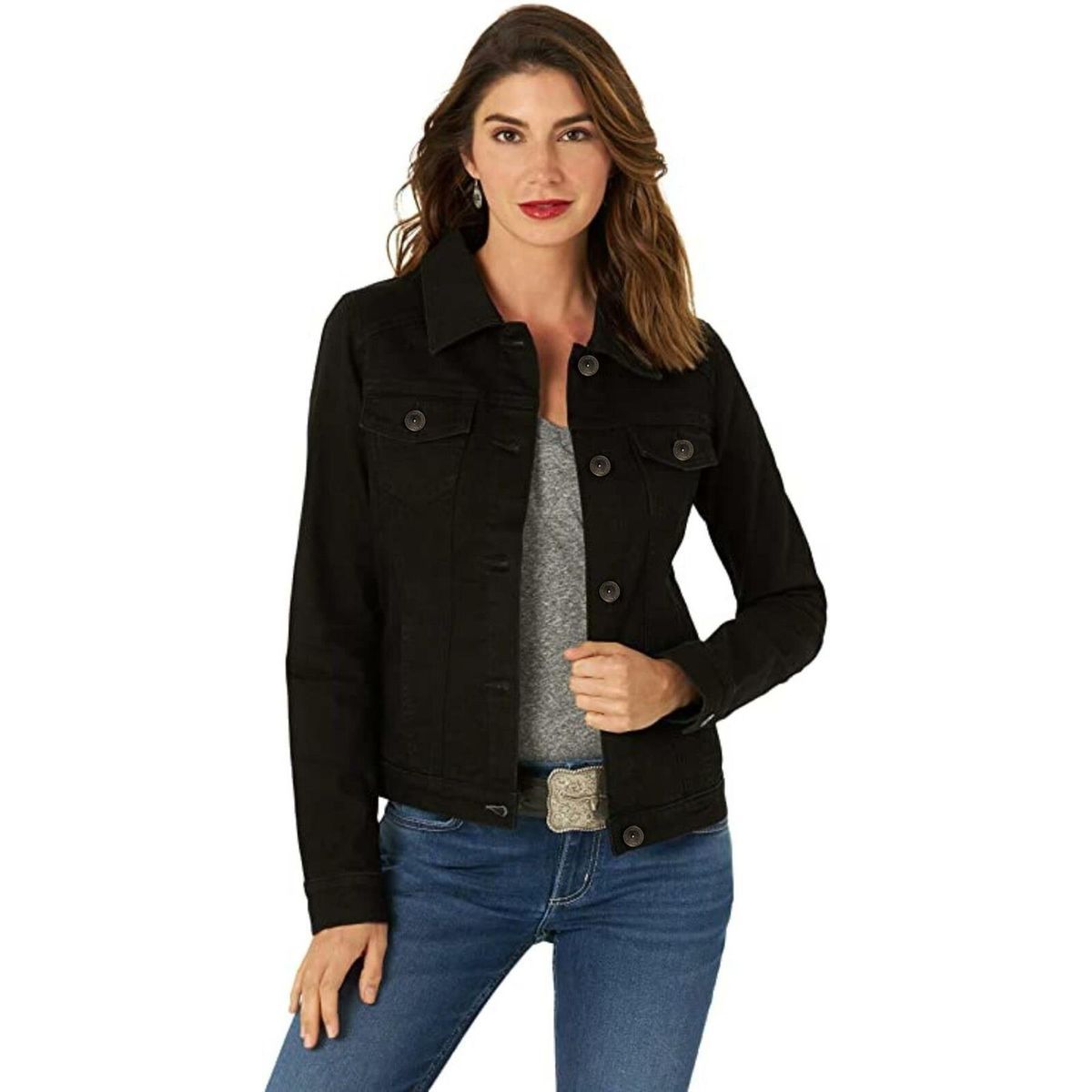 Klassische Jeansjacke zum Knöpfen