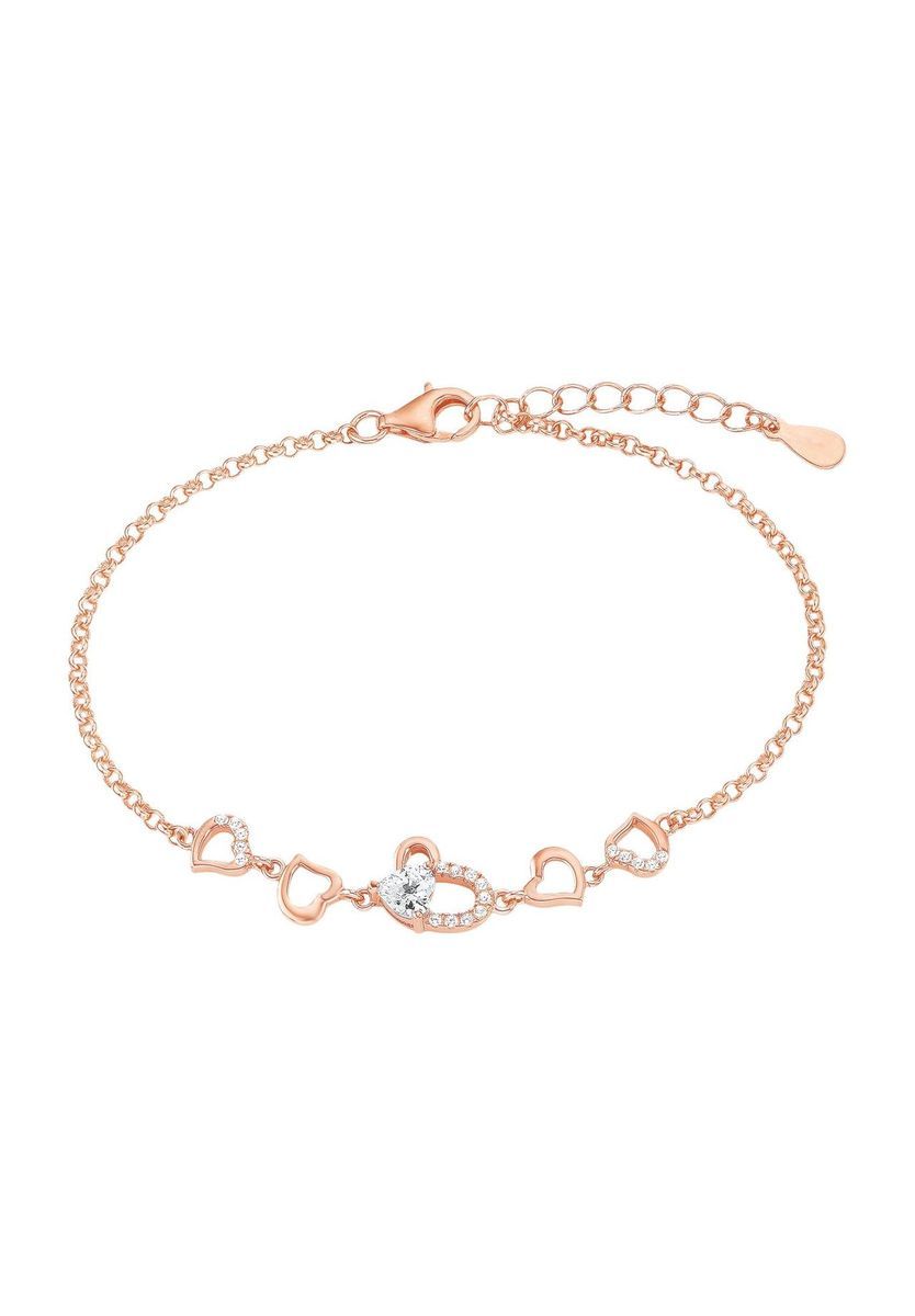 Zierliches Armband mit funkelnden Herz-Anhängern