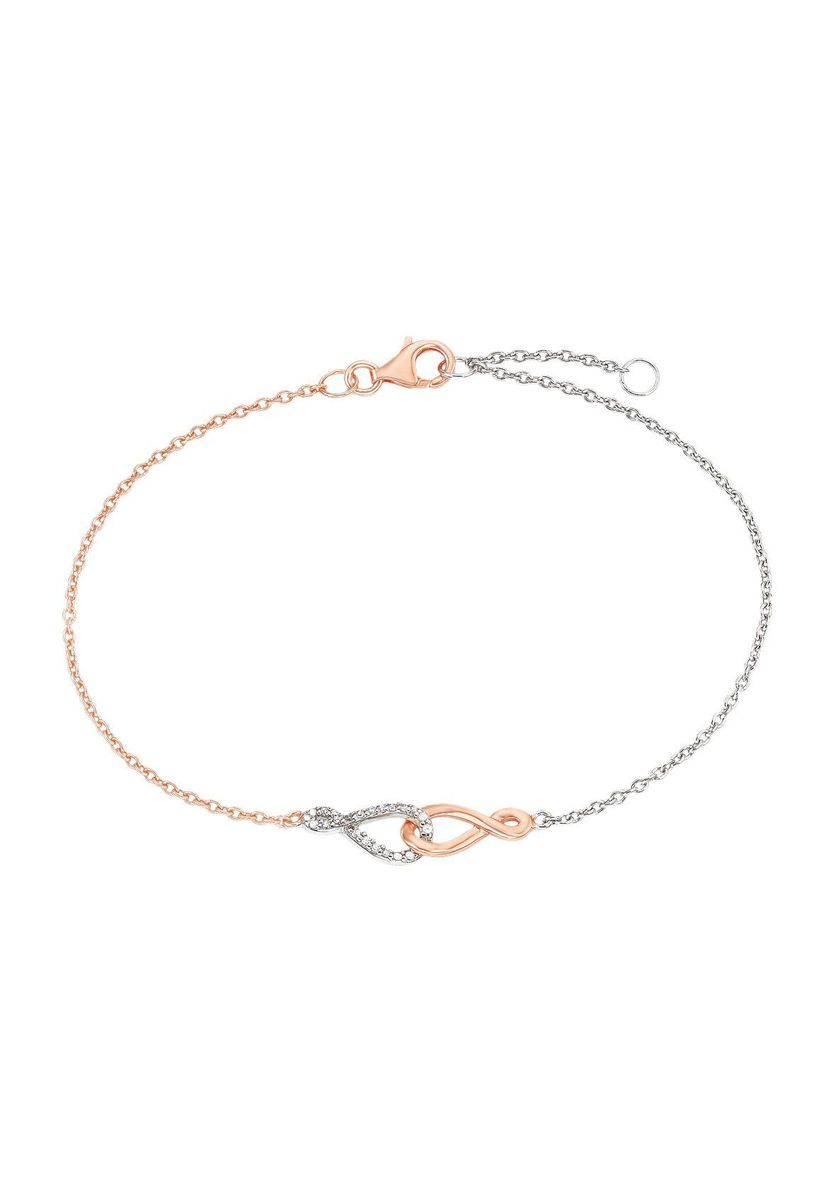 Bicolor-Armband mit verschlungenen Unendlichkeitssymbolen