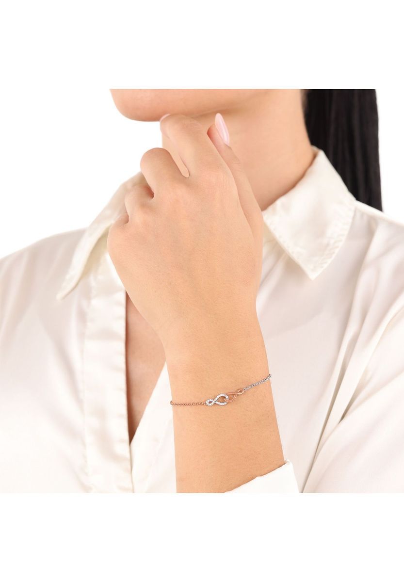 Bicolor-Armband mit verschlungenen Unendlichkeitssymbolen