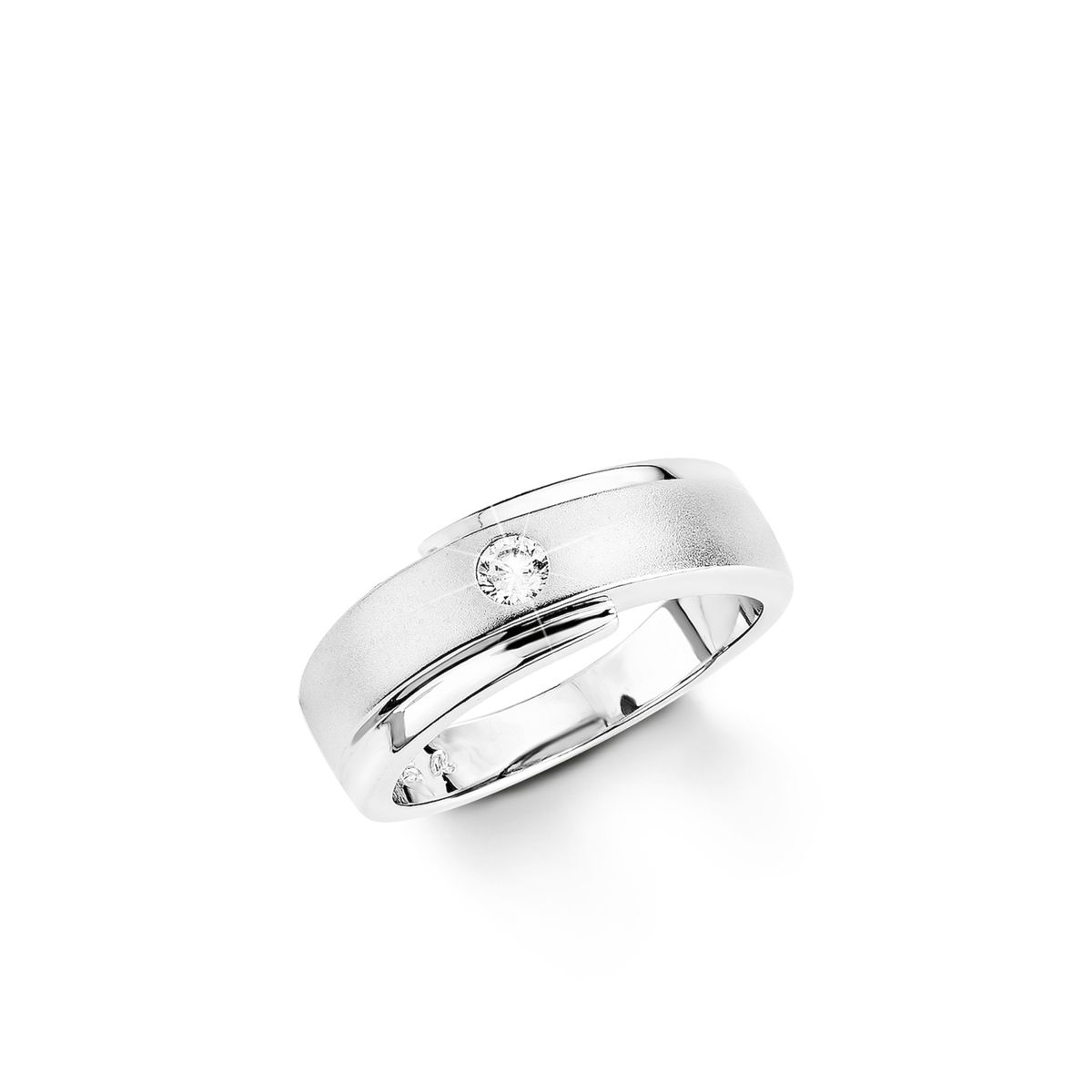 Eleganter Matter Zirkonia-Ring