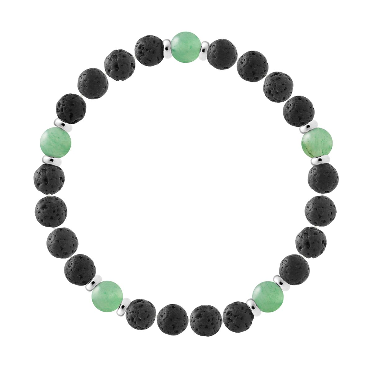Armband aus Lavastein und Aventurin