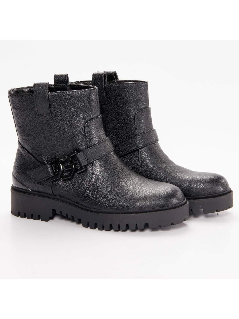 Chunky Stiefeletten mit Logo-Schnalle