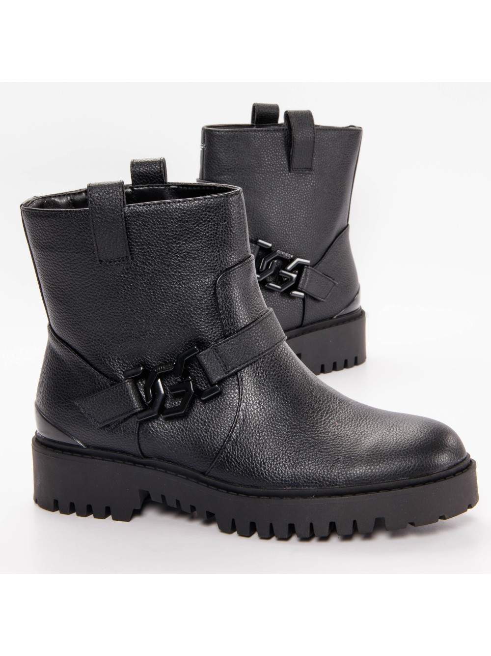 Chunky Stiefeletten mit Logo-Schnalle