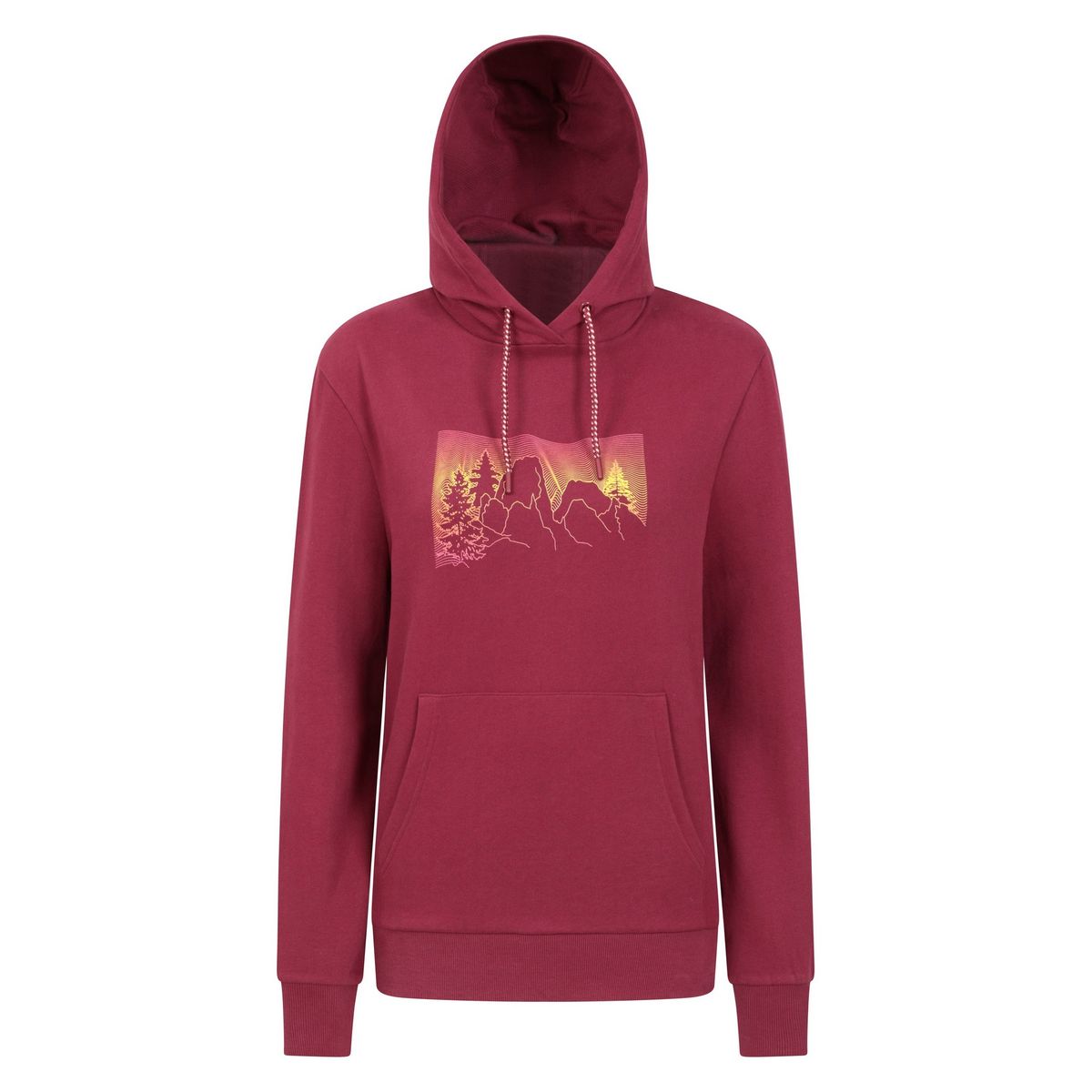 Hoodie mit Berggrafik und Ombré