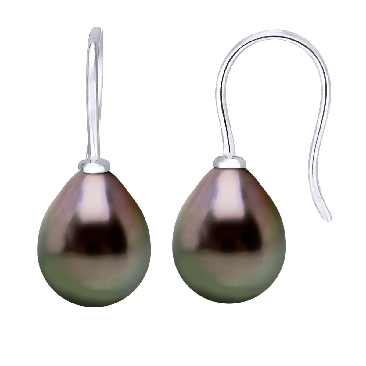 Elegante Tahiti-Perlenohrringe in Tropfenform