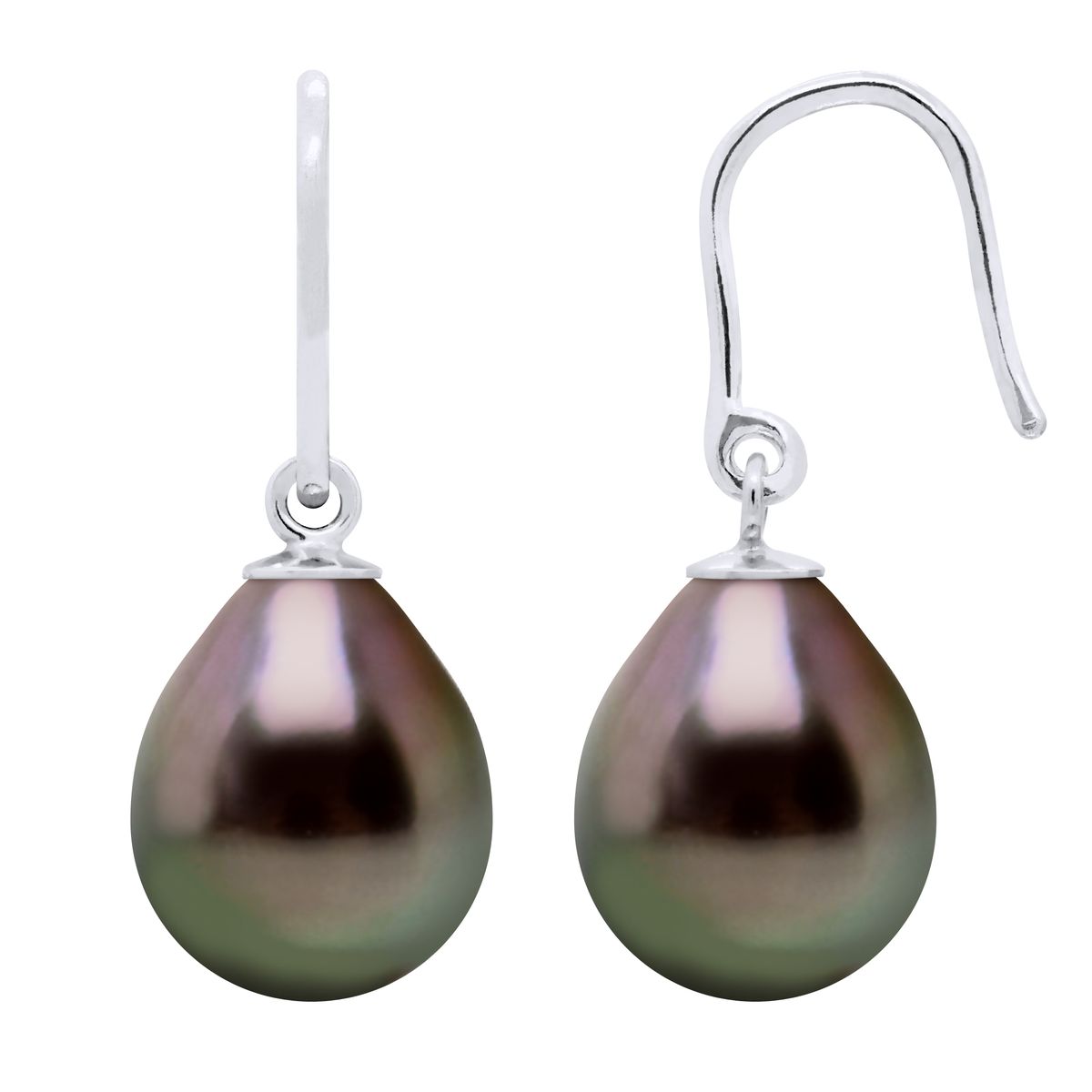 Elegante Tahiti-Perlenohrringe in Tropfenform