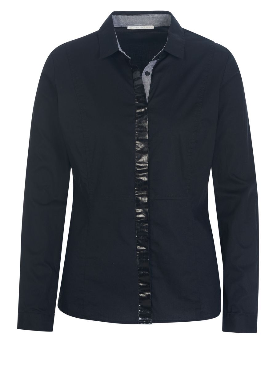 Taillierte Bluse mit glänzender Knopfleiste