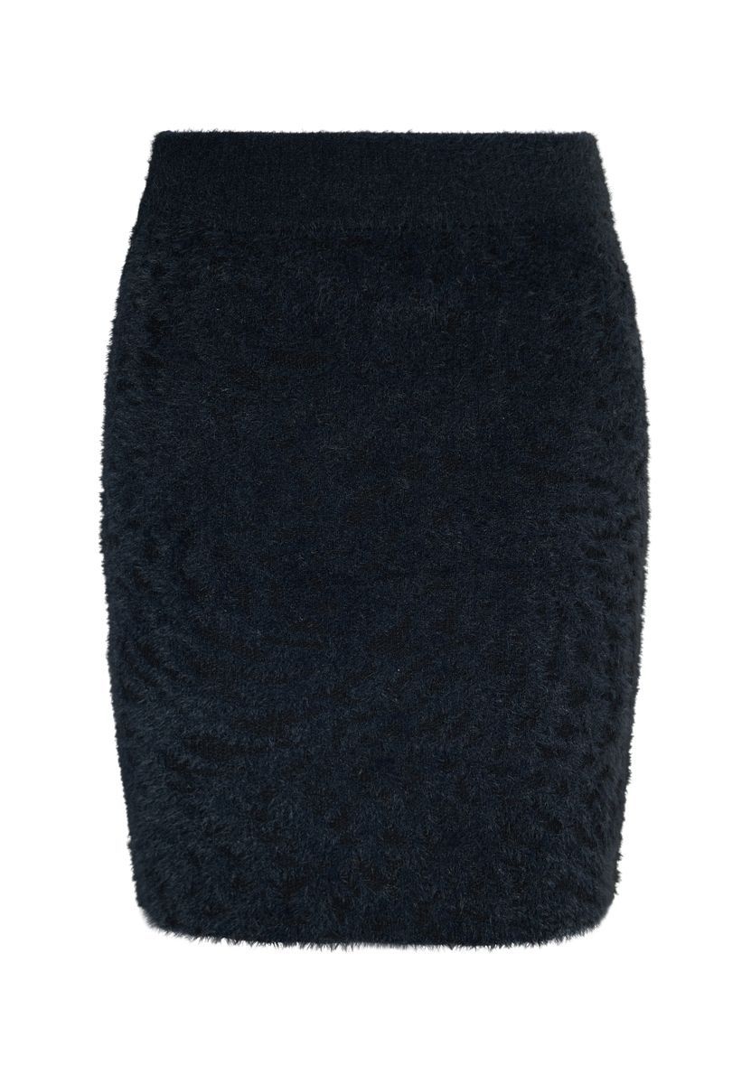 Flauschiger Jacquard-Midi-Rock mit Tiermuster