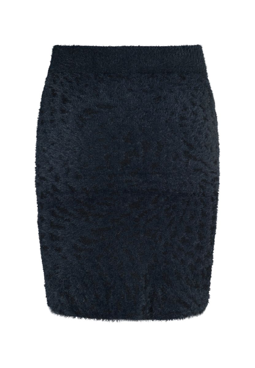 Flauschiger Jacquard-Midi-Rock mit Tiermuster