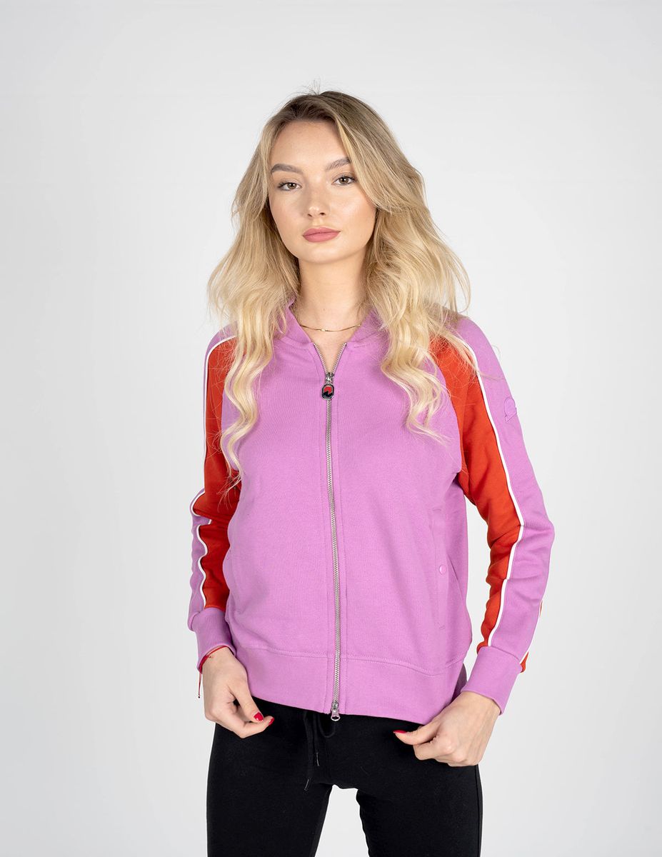 Zweifarbige Sportjacke mit Reißverschluss