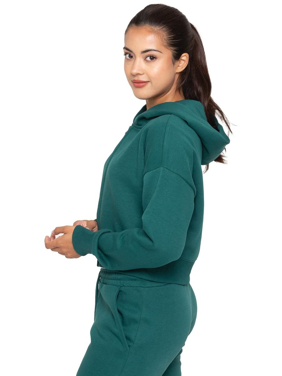 Kurzer Kapuzenpullover mit Reißverschluss
