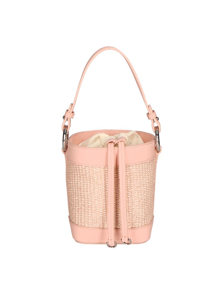 Beuteltasche mit geflochtenem Stroh