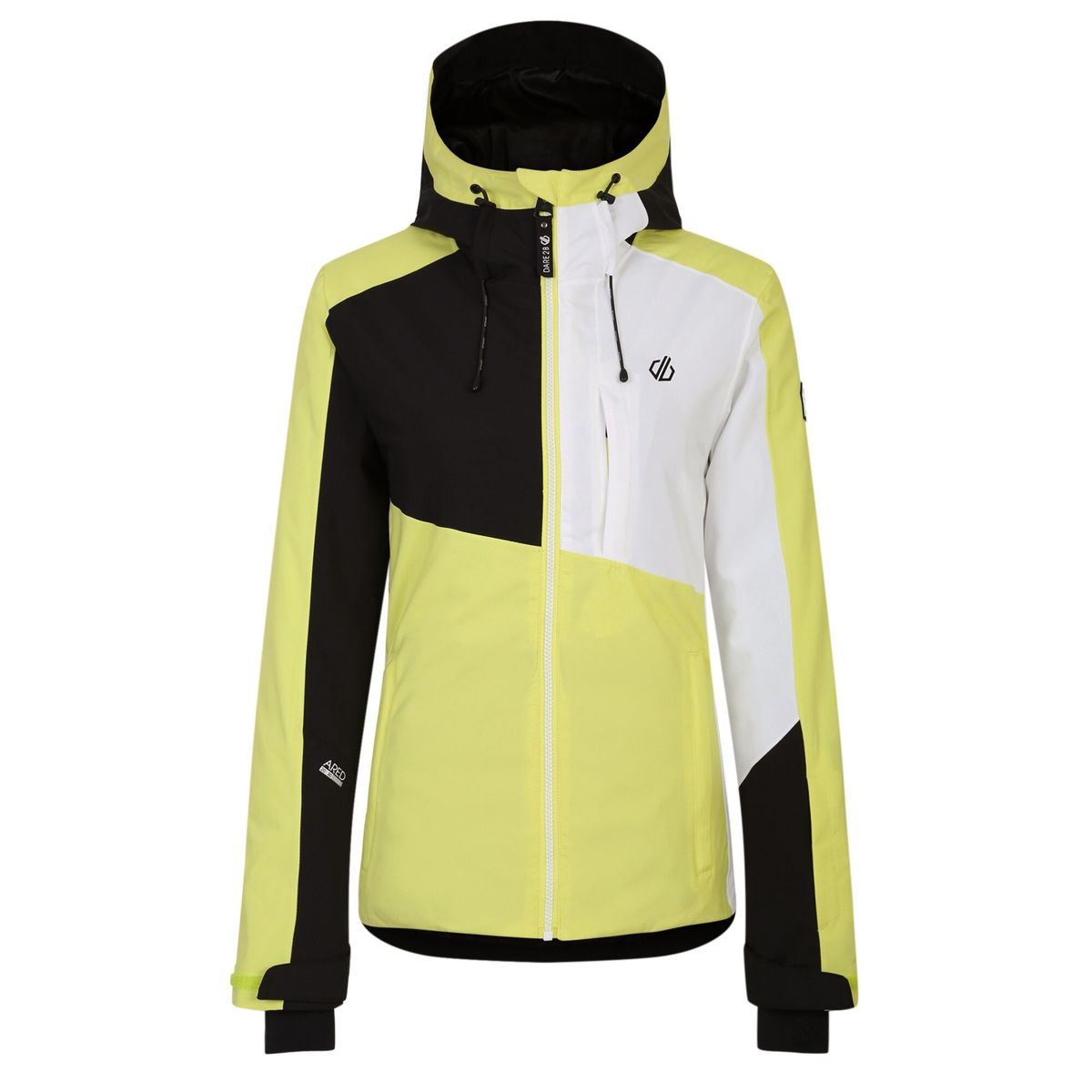 Technische Color-Block Skijacke mit Kapuze