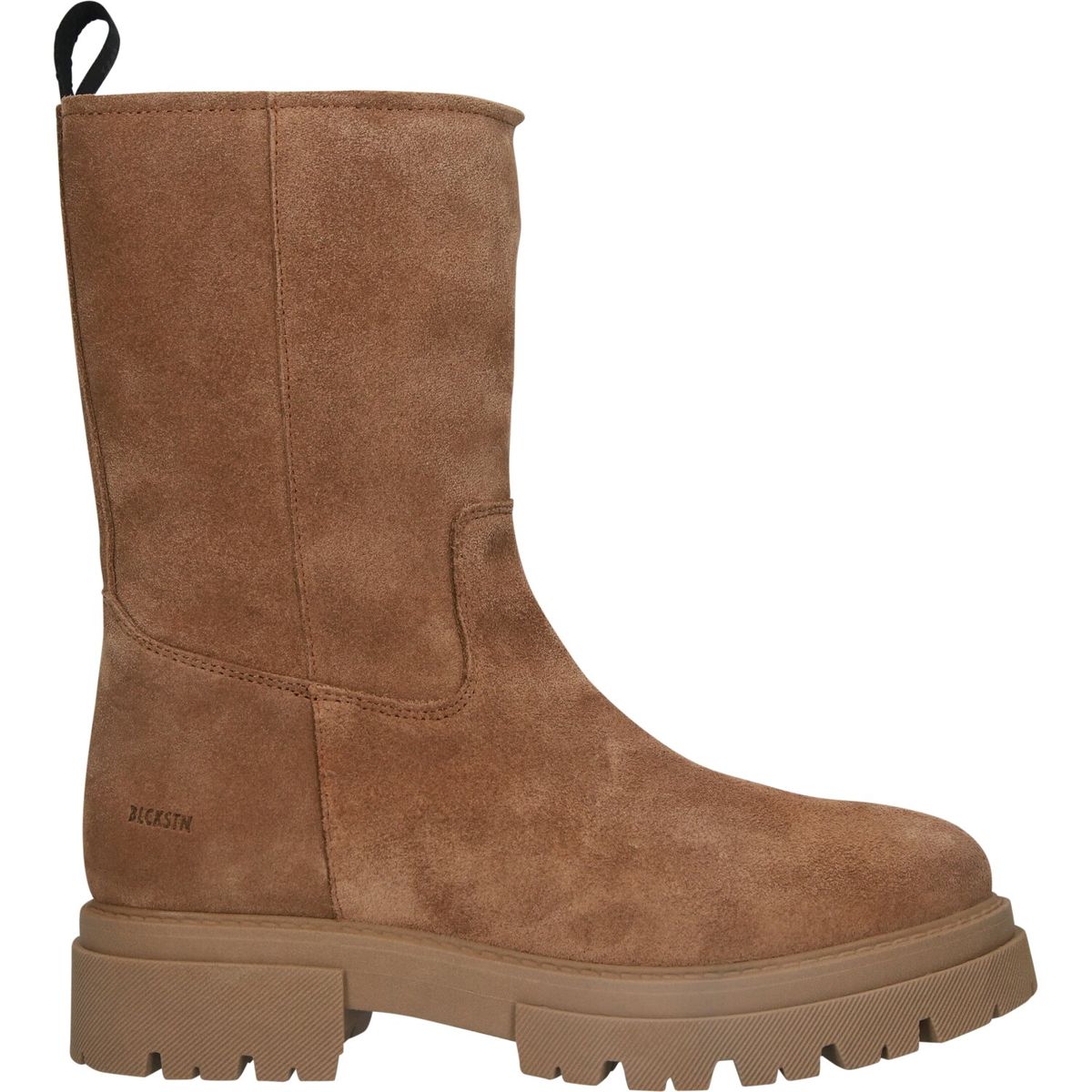 Halbhohe Wildlederstiefel mit Profilsohle