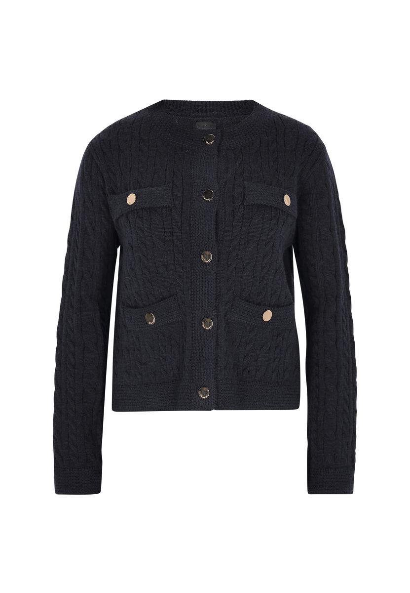 Strukturierte Zopfstrickjacke im Lady-Stil
