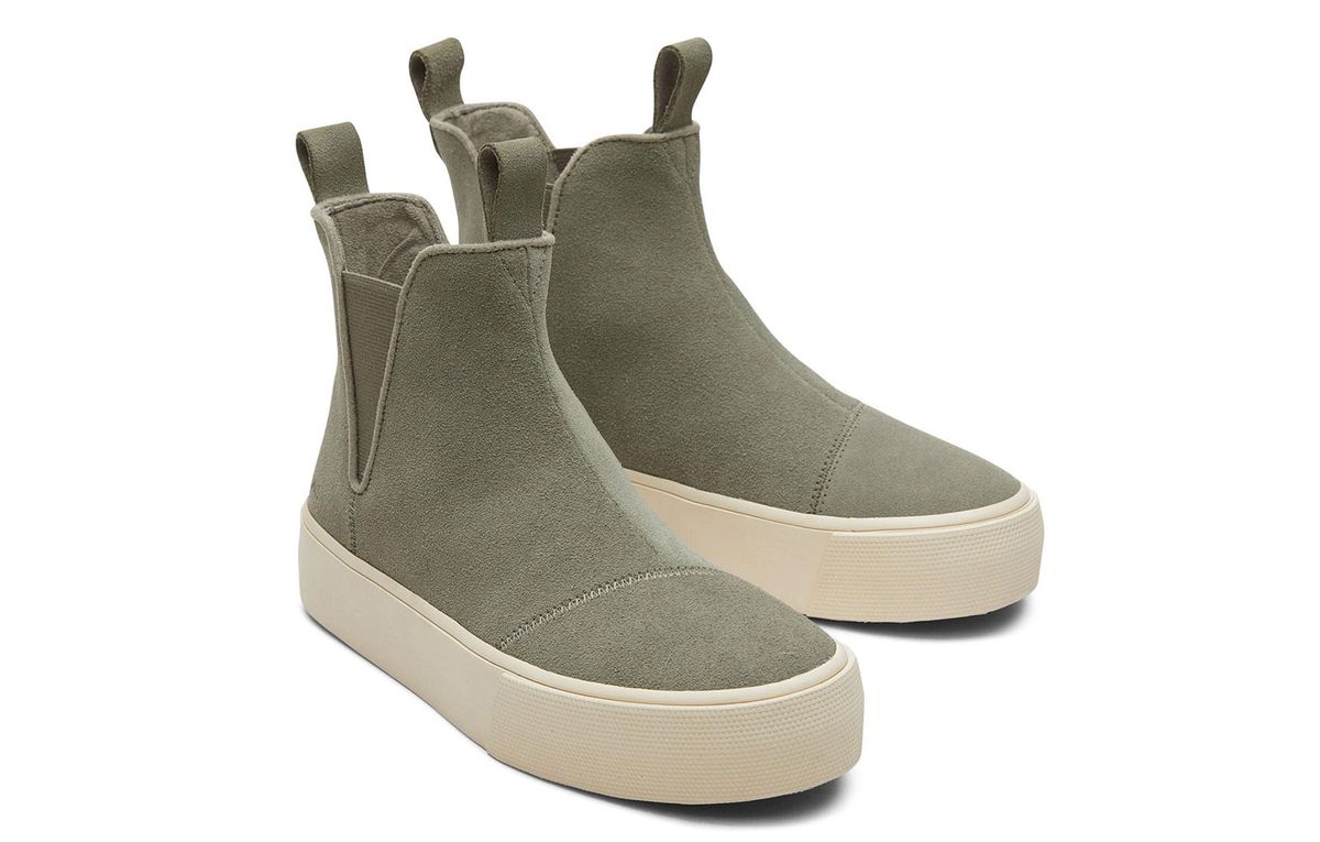 Chelsea-Stiefel mit Wildleder-Plattform
