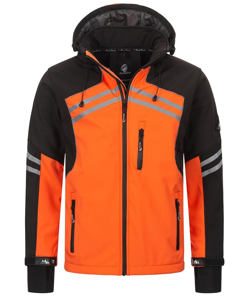 Wetterfeste Softshell-Windjacke mit Kapuze