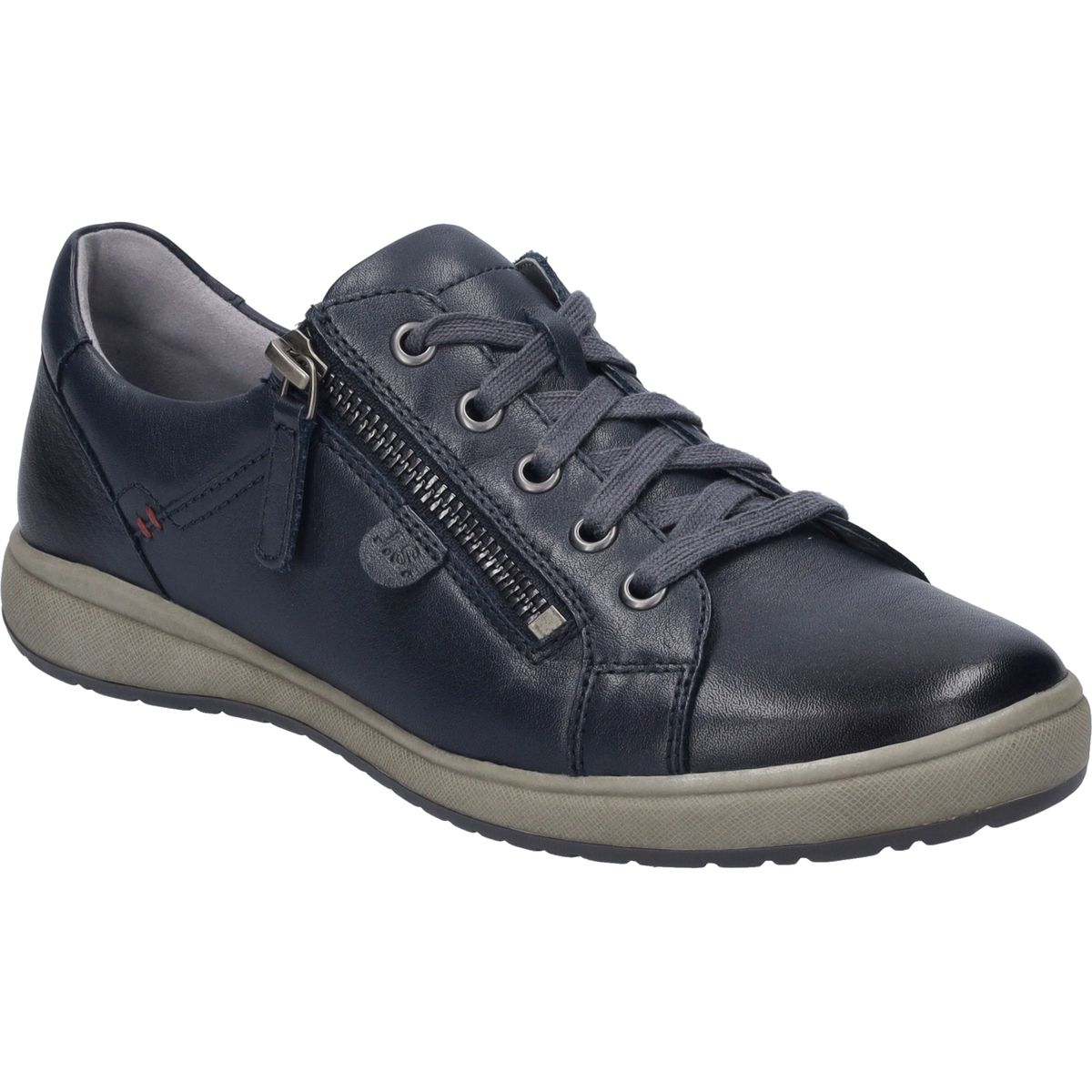 Leder-Sneaker mit seitlichem Reißverschluss