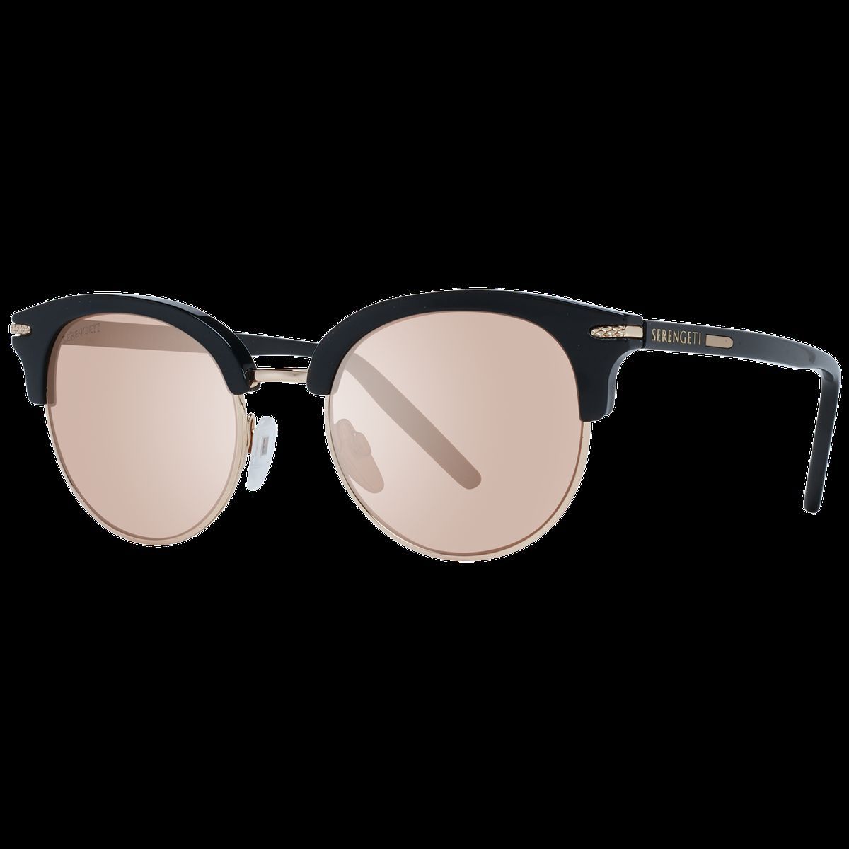 Runde Browline-Sonnenbrille mit verspiegelten Gläsern