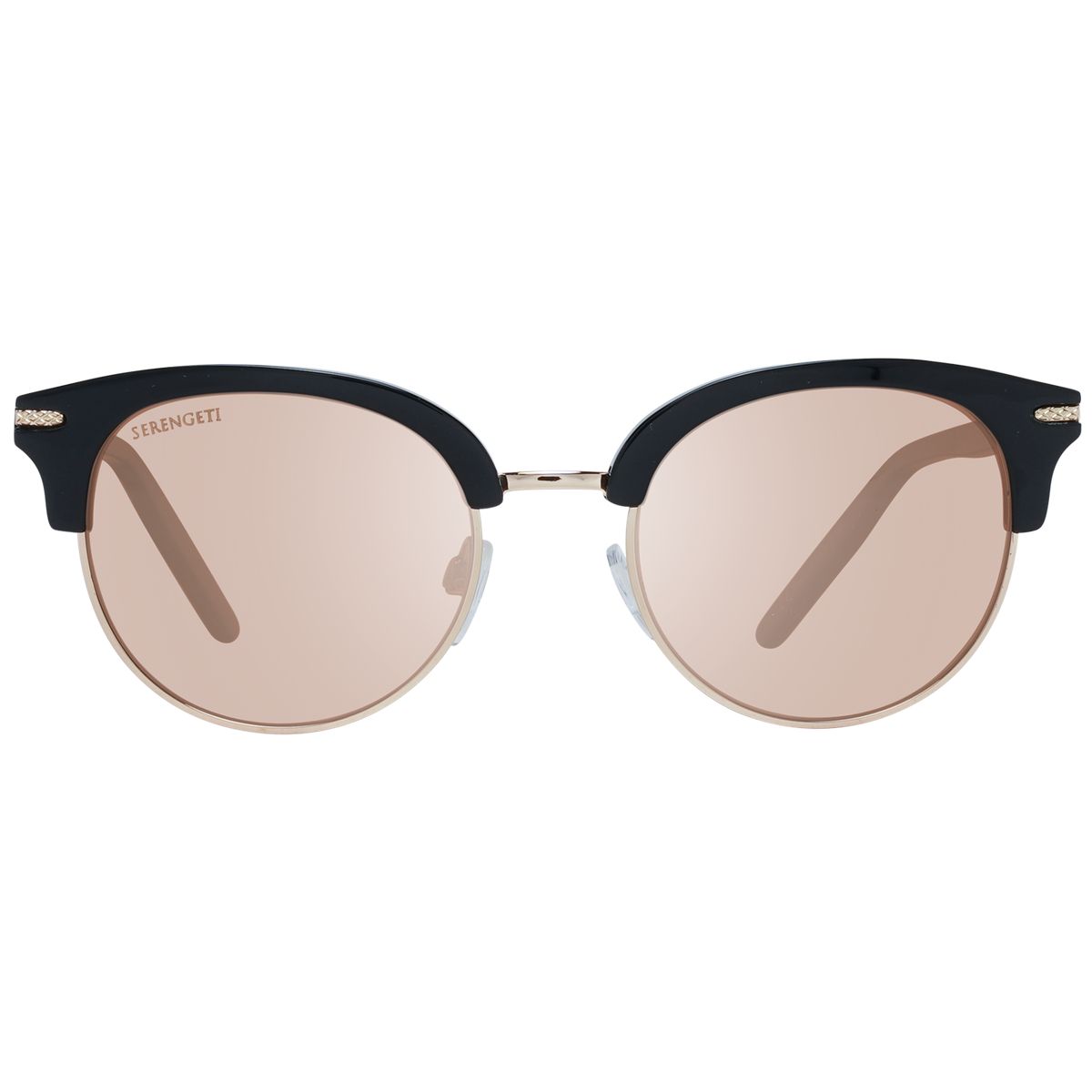 Runde Browline-Sonnenbrille mit verspiegelten Gläsern