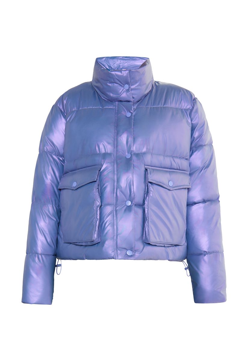 Schimmernde wattierte Pufferjacke