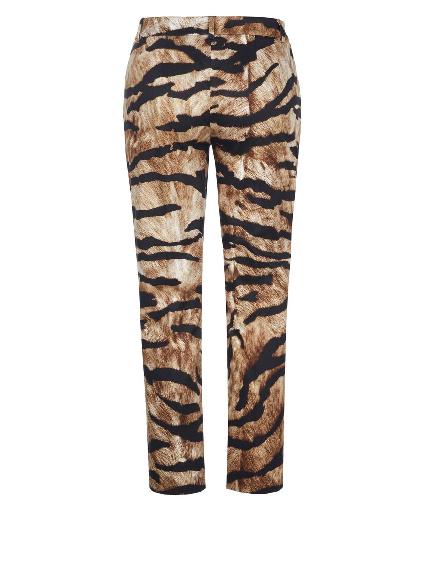 Schmal geschnittene Hose mit Tigermuster