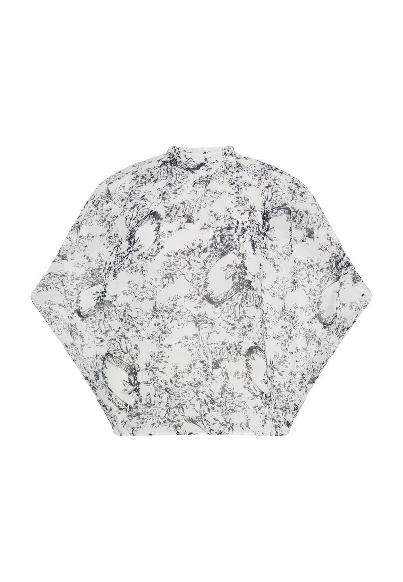 Chiffonbluse mit Blumendruck und Kimonoärmeln