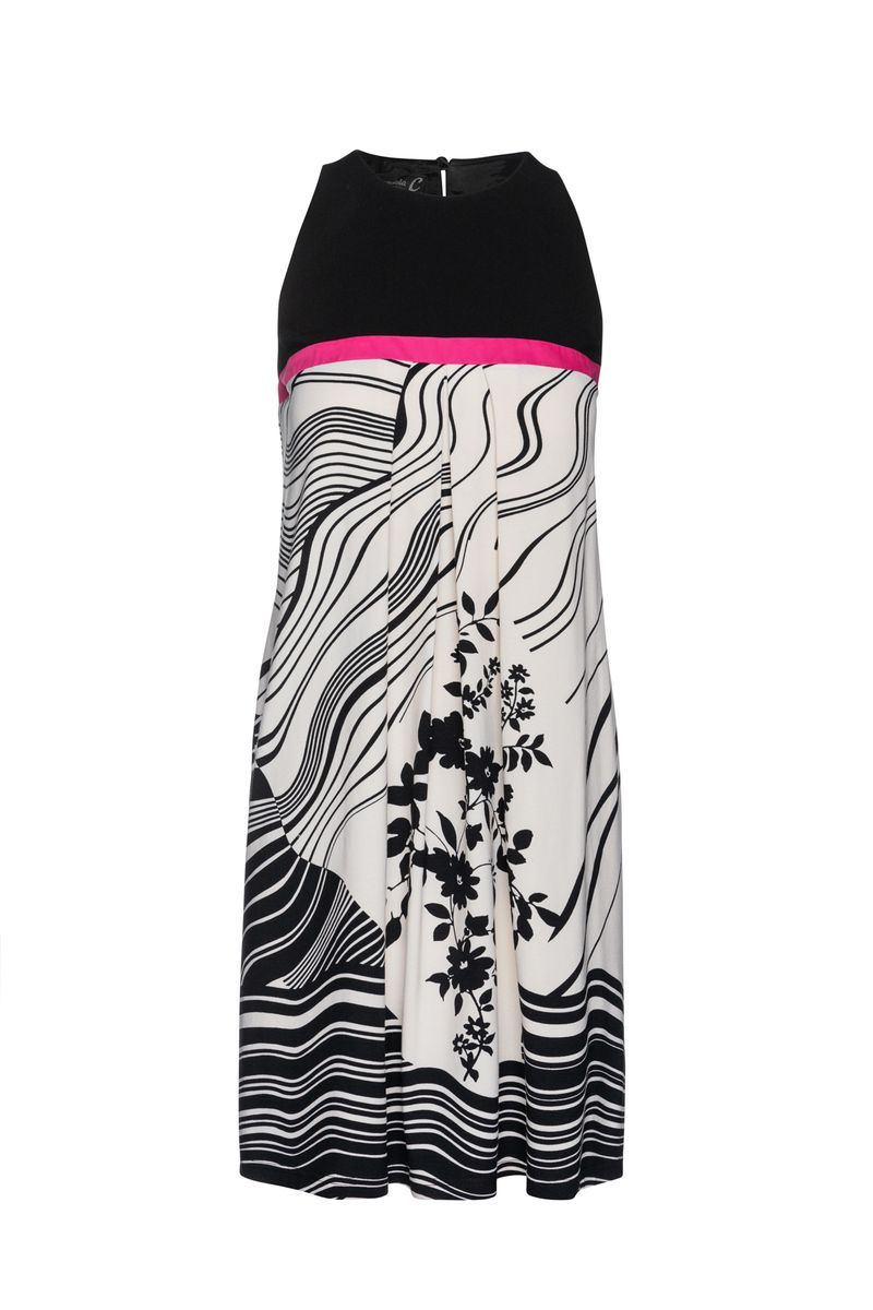 Bedrucktes ärmelloses A-Linien-Shiftkleid