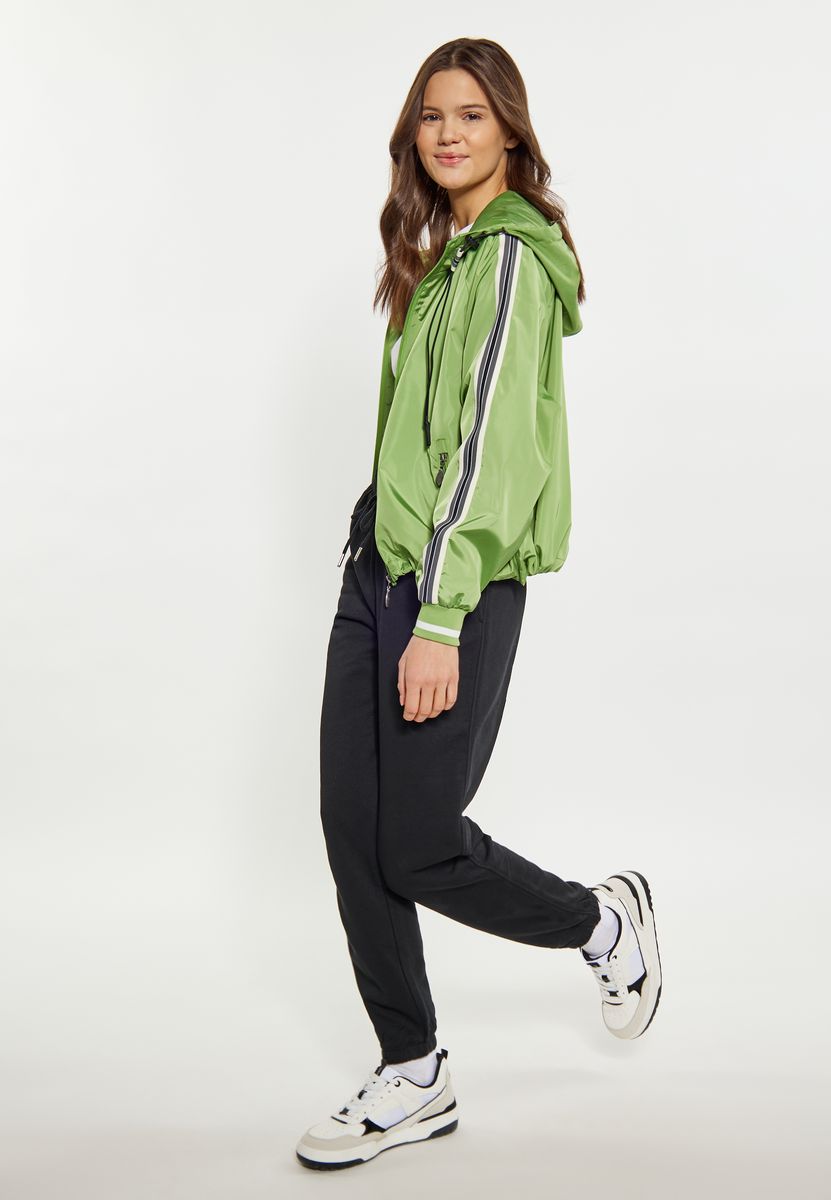Kurze Blouson-Jacke mit Kapuze