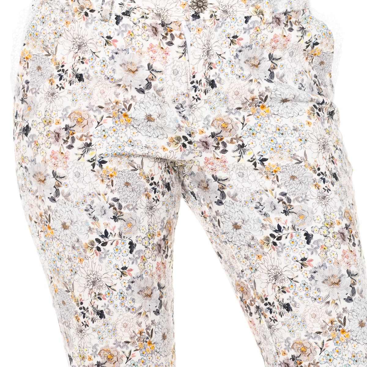 Gerade Caprihose mit Blumenmuster