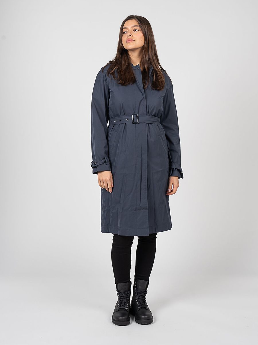 Vielseitiger Trenchcoat in Midilänge mit Gürtel