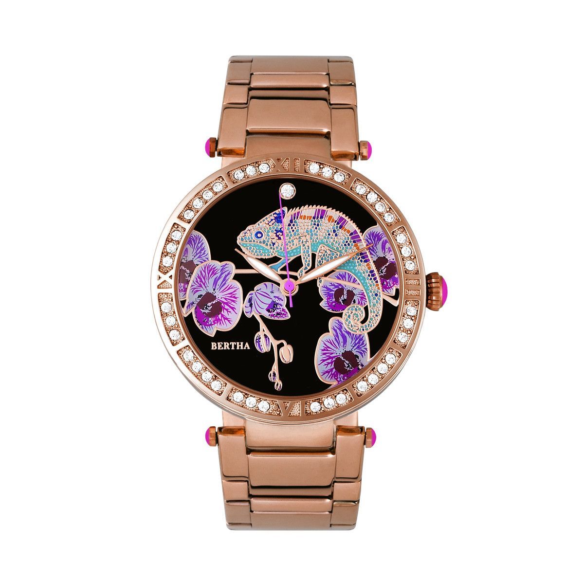 Verspielte Armbanduhr mit Chamäleon-Motiv