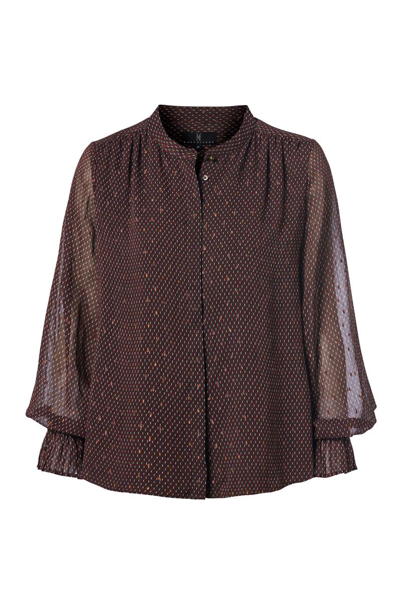 Elegante Print-Bluse mit Smok-Details