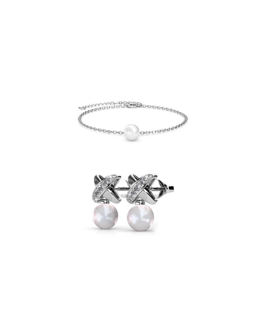 Elegantes Perlen- und Kristall-Schmuckset