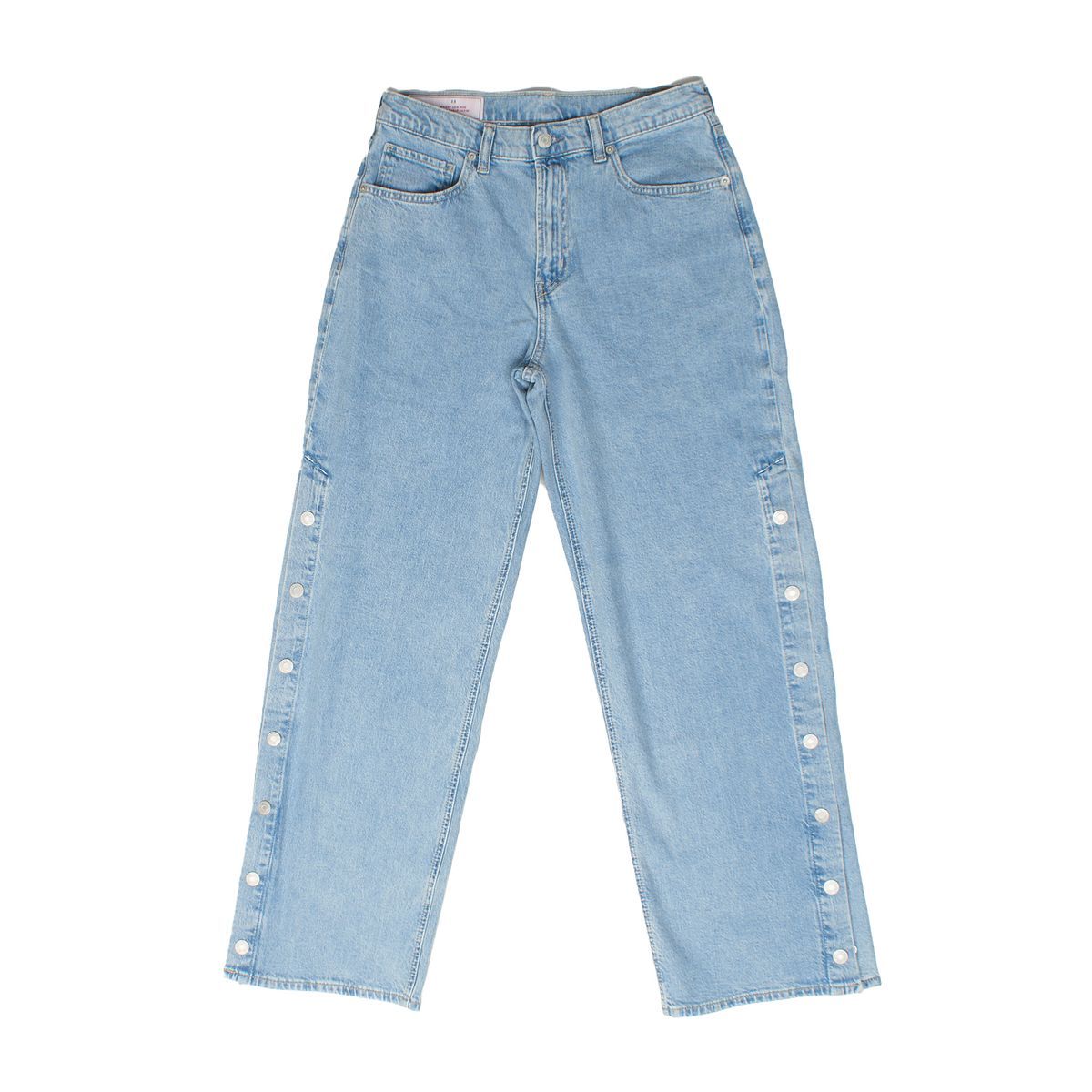 Wide-Leg Jeans mit Seitenknöpfen