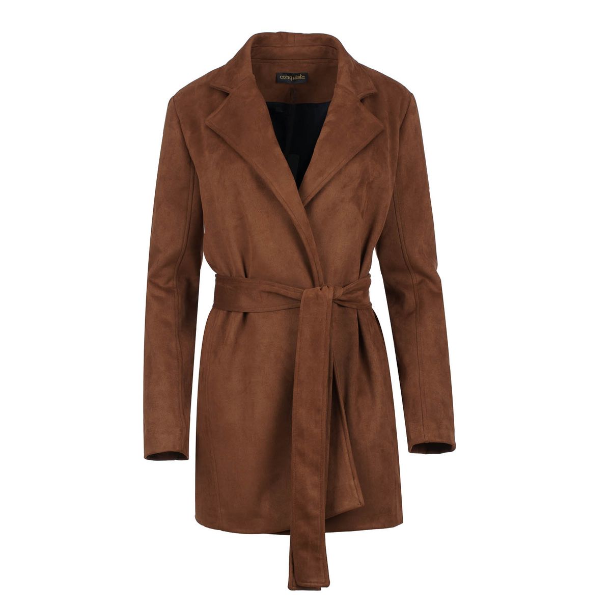 Wickeljacke in Wildleder-Optik mit Gürtel