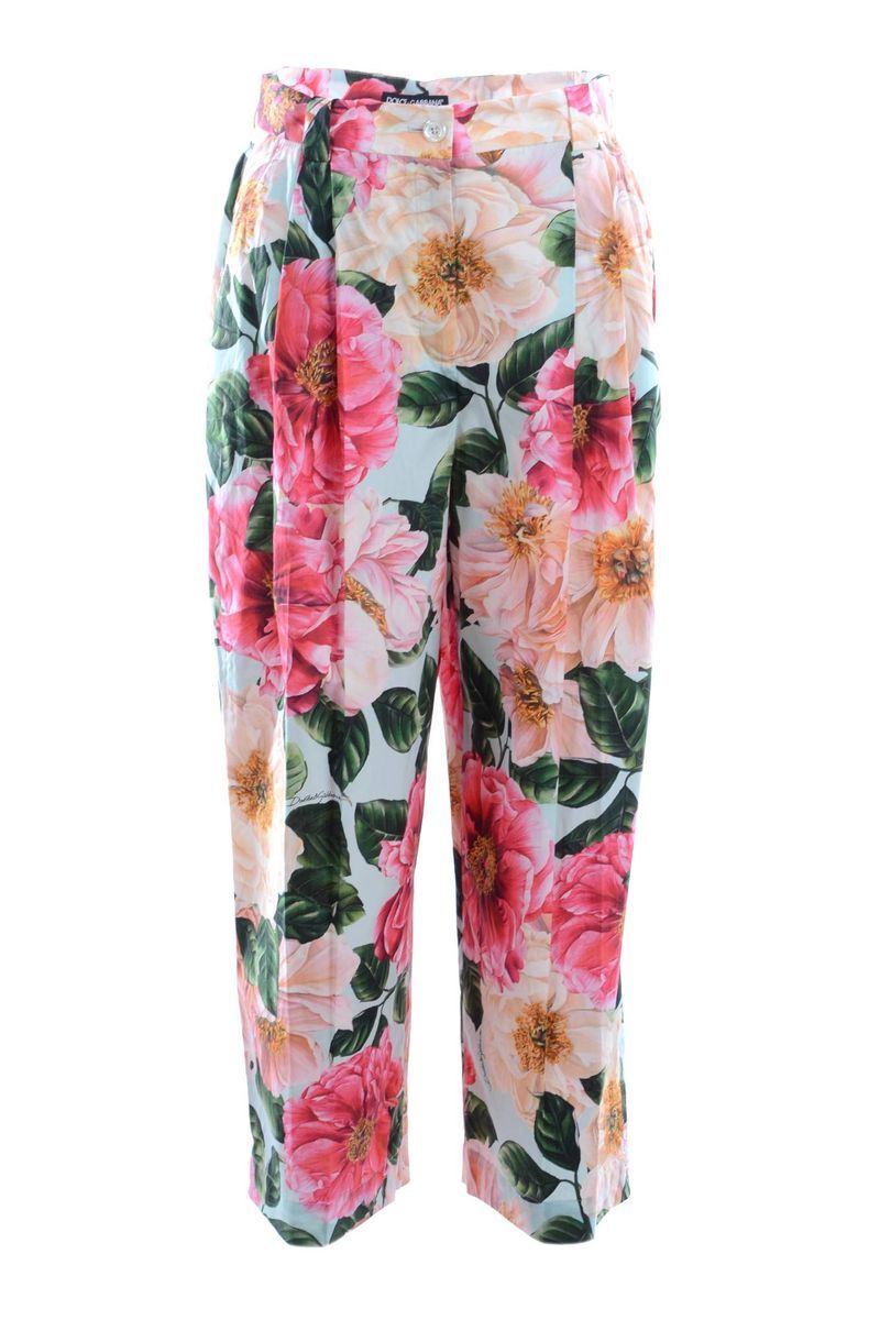 Hose mit hohem Bund und Blumenprint