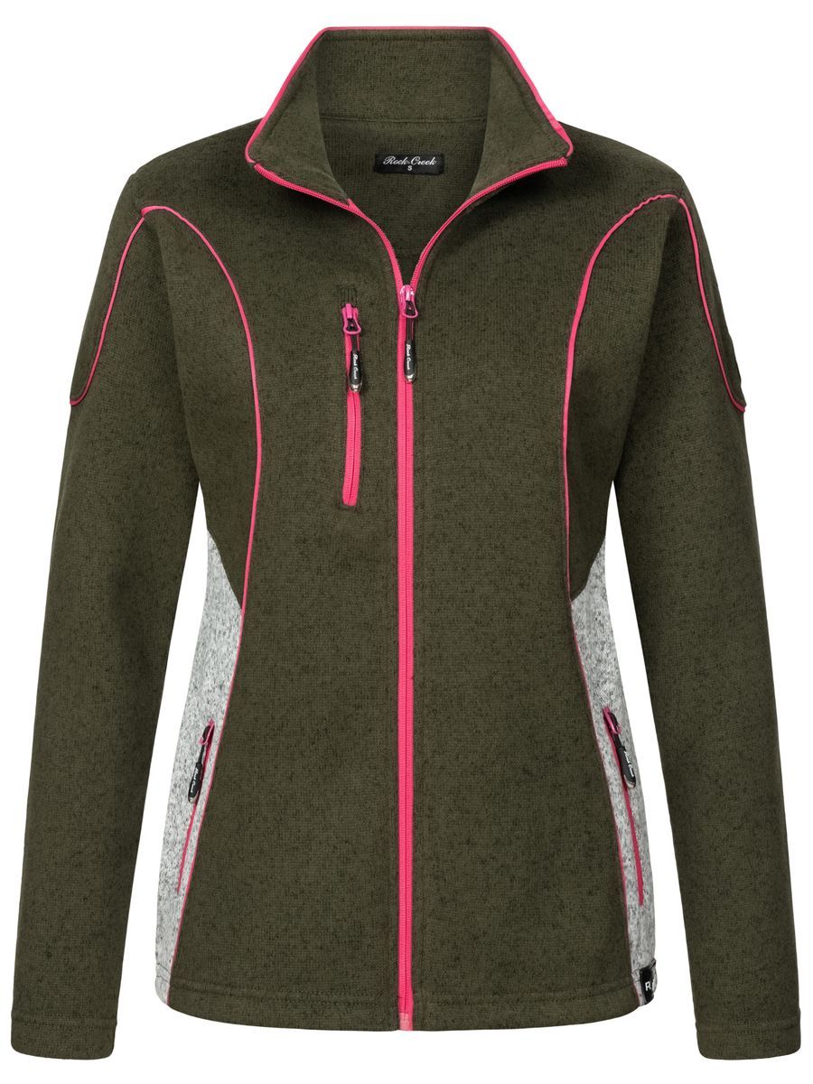 Sportliche Melange Fleecejacke